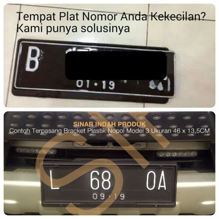 Jual Tempat/Bracket plat nomor utk mobil/motor ukuran plat 