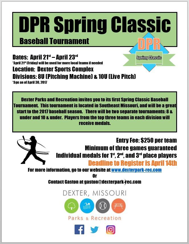 to Dexter Parks and Recreation Dexter, Missouri