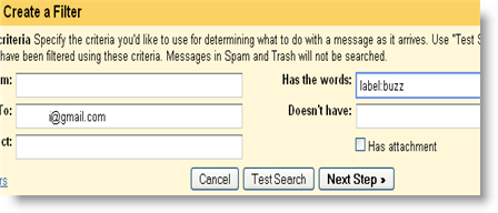 Create Filter Buzz