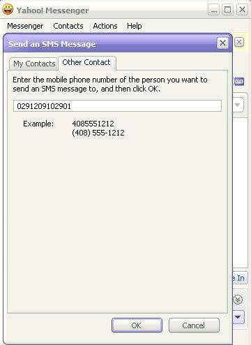 Masukan No HP Di Yahoo Messenger