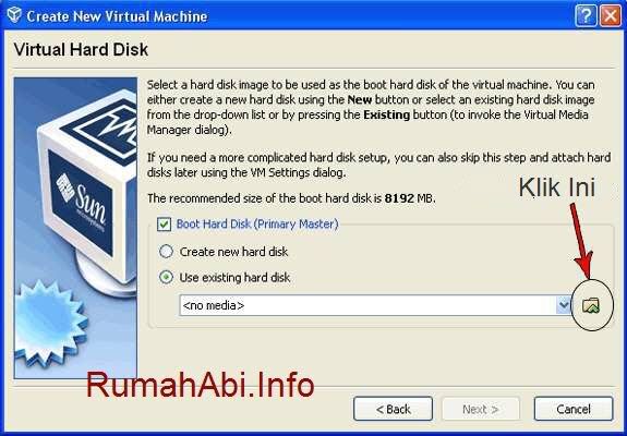 Pilih Virtual Hard Disk